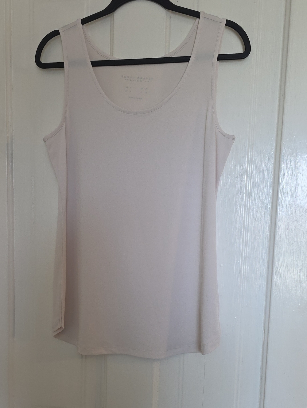 Two Susan Graver Scoop Neck Tank Tops One in Dark Beige And One In Light Beige